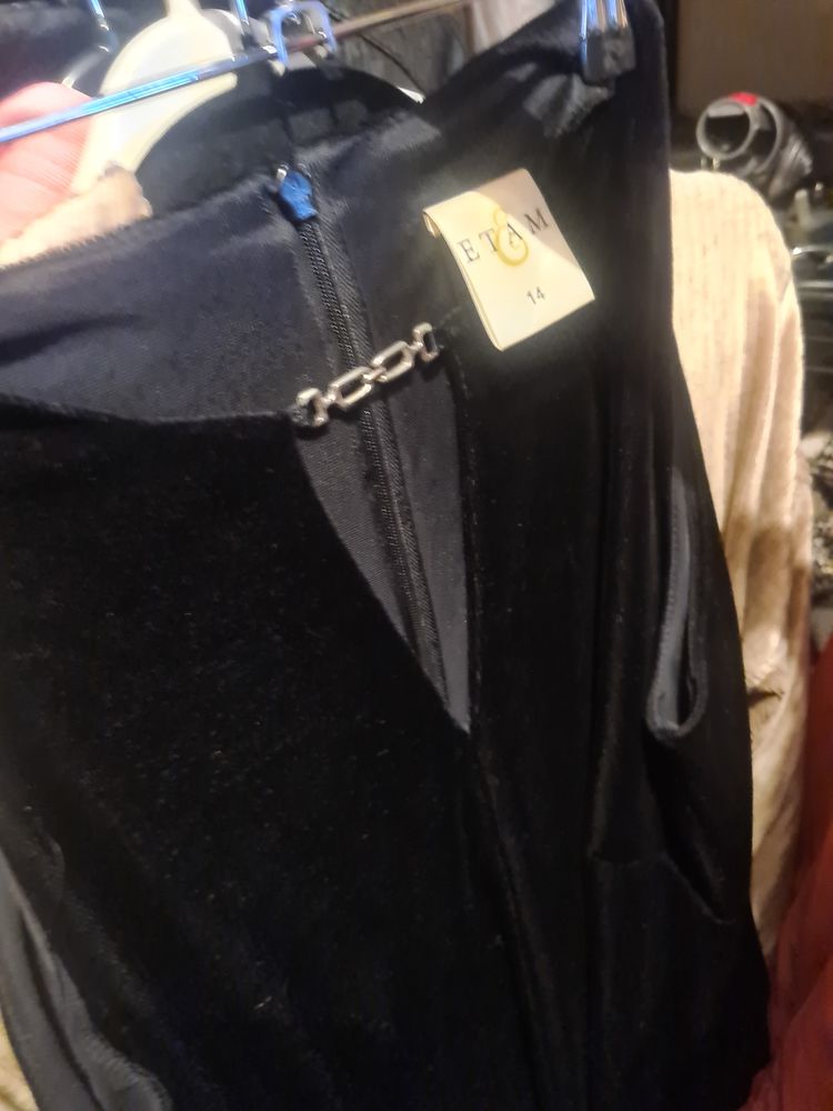 Etam Vintage Black Velvet Dress