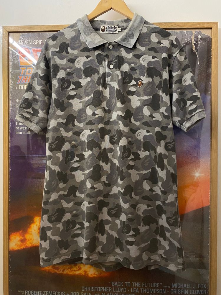 2000s A Bathing Ape Monochrome Camo Polo Shirt image 1