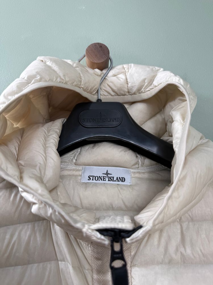 Stone Island Beige Loom Woven Down Jacket obraz 4