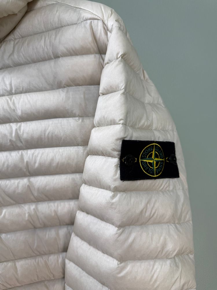 Stone Island Beige Loom Woven Down Jacket obraz 2