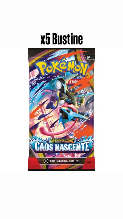 Pokémon x5 Bustine Caos Nascente ITA