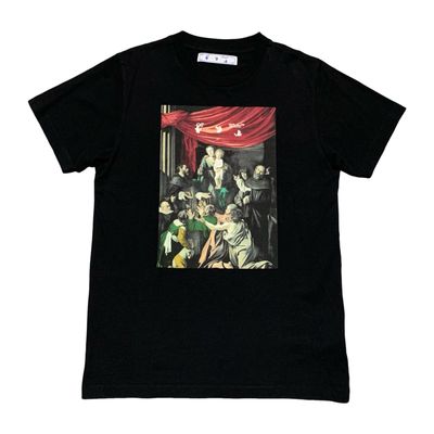 Off White Large Caravaggio Arrows Black Tee Virgil Abloh