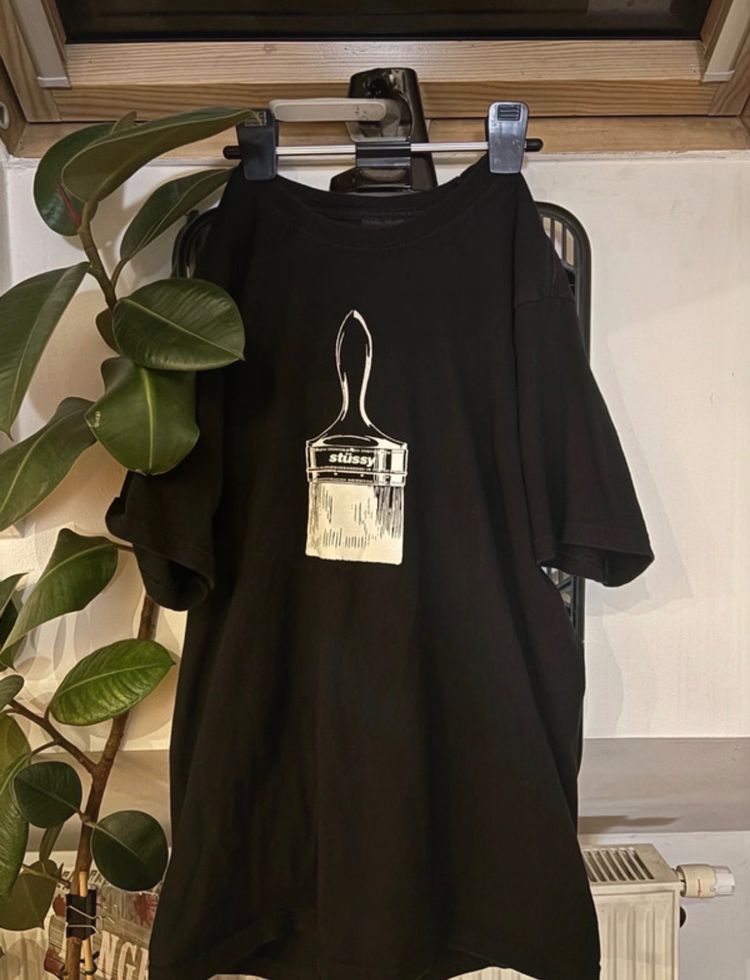 Stüssy Stussy Black T-Shirt With Paintbrush Graphic product image