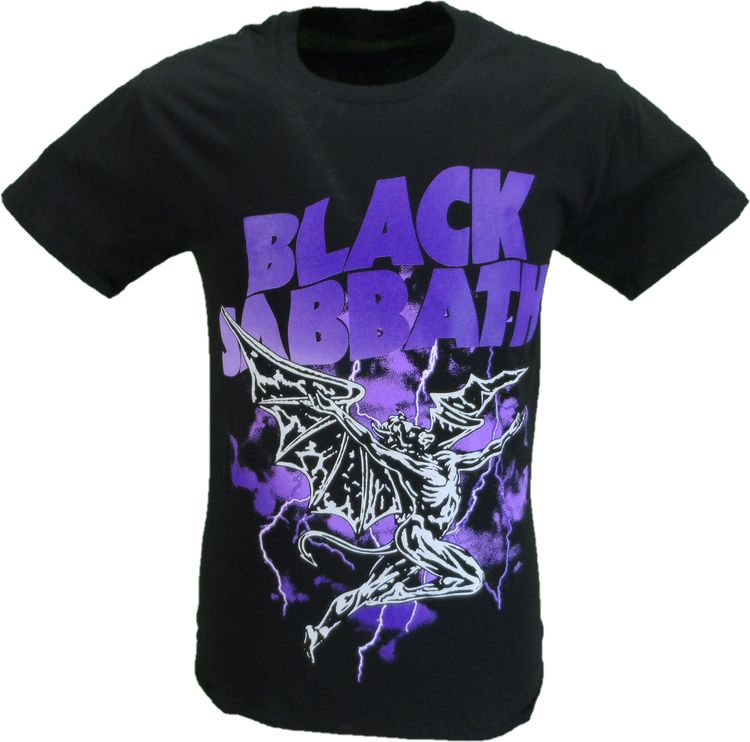 Mens Officially Licensed Black Sabbath Henry Lightning T Shirt