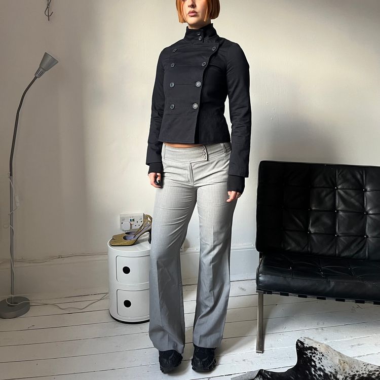 Black Double-Breasted military Jacket