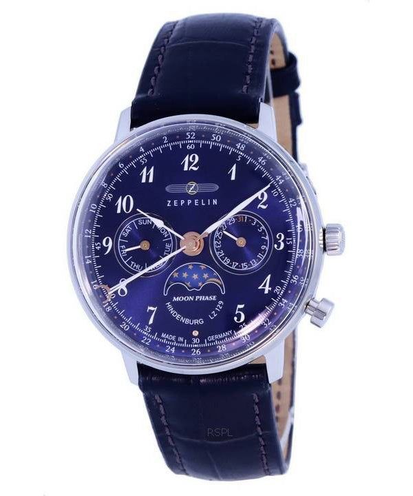 Zeppelin LZ129 Hindenburg Moonphase Blue Dial Quartz 7037-3 70373 Women's Watch image 1