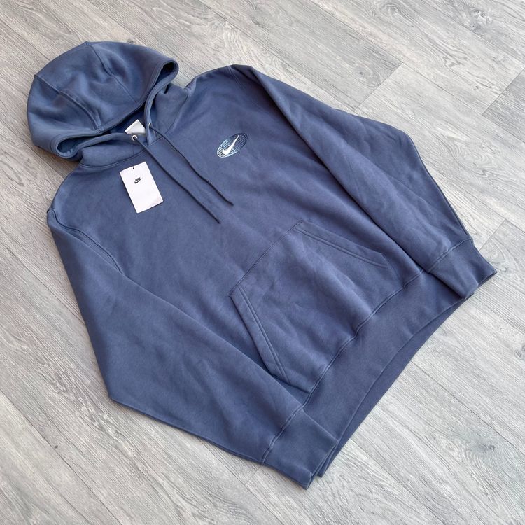 Nike World Tour Fleece Tracksuit Hoodie Sweatpants Joggers Set - Blue image 4