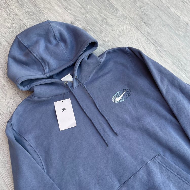 Nike World Tour Fleece Tracksuit Hoodie Sweatpants Joggers Set - Blue image 5