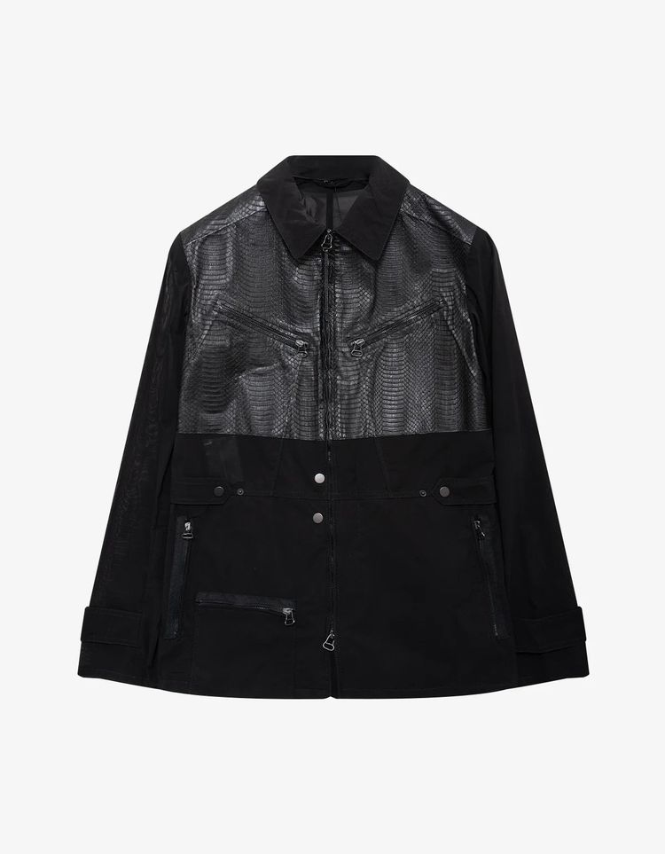 Lanvin Lanvin Black Utility Parka with Genuine Water Snake Skin product image