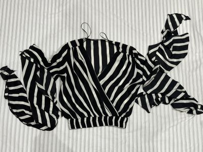 Black And White Striped Blouse