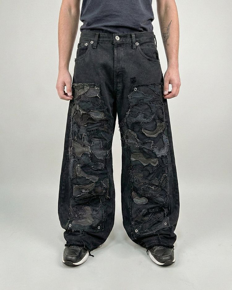 Jeans Carpenter Camouflage Patchwork Leather image 3