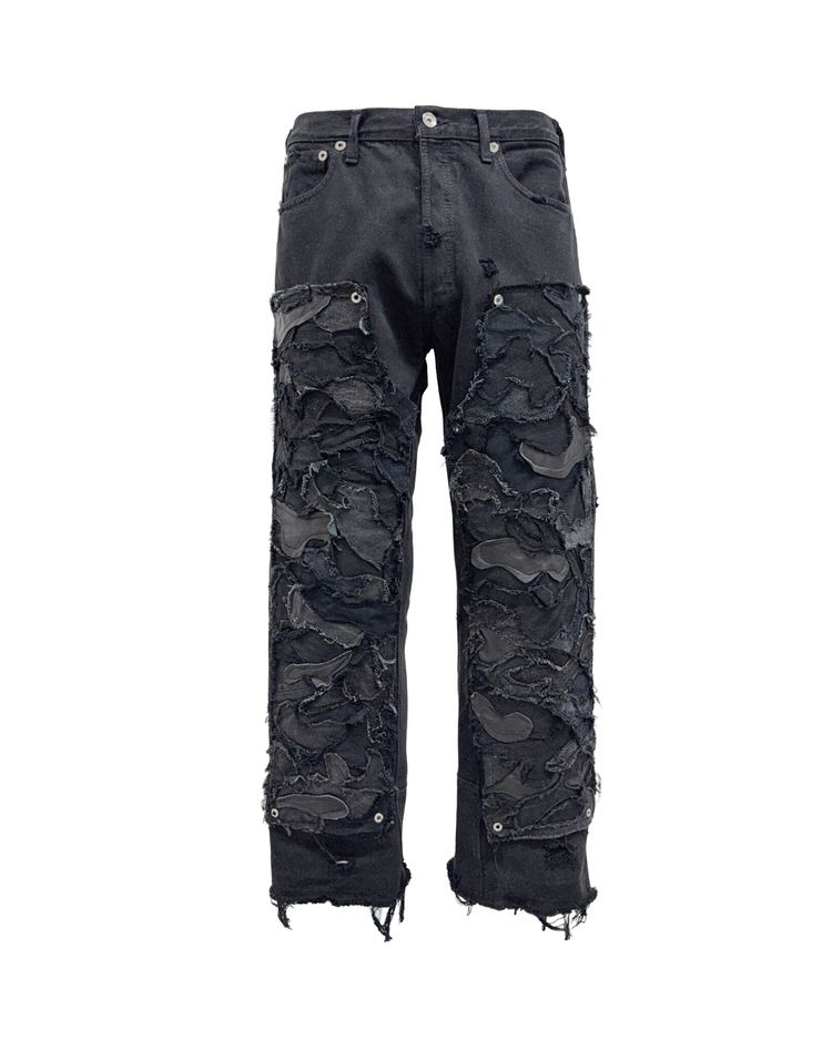 Jeans Carpenter Camouflage Patchwork Leather image 1