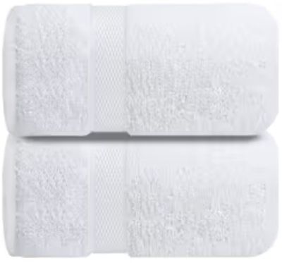 Infinitee Xclusives Premium Bath Sheets Set of 2 Extra Large Bath Towels (90x180cm), 100% Cotton Super Absorbent, Quick-Dry Bath Sheet for Hotel & Spa |Brilliant White|