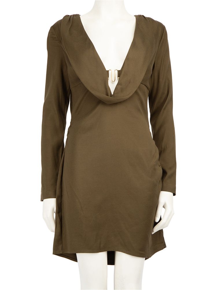 Cult Gaia Khaki Draped Neck Dress