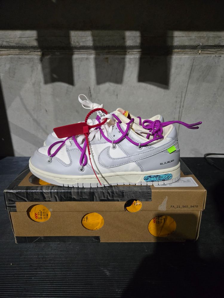 Z569 Nike Dunk Low Off-White Lot 45 New In Box