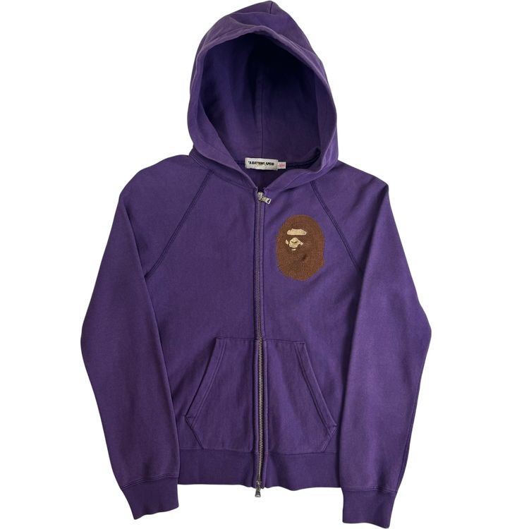 A Bathing Ape Bape Full-Zip Hoodie Purple image 1