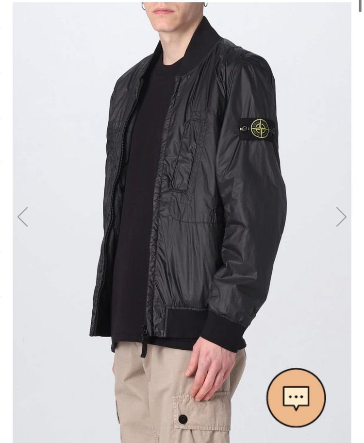 Stone Island Black nylon Bomber Jacket
