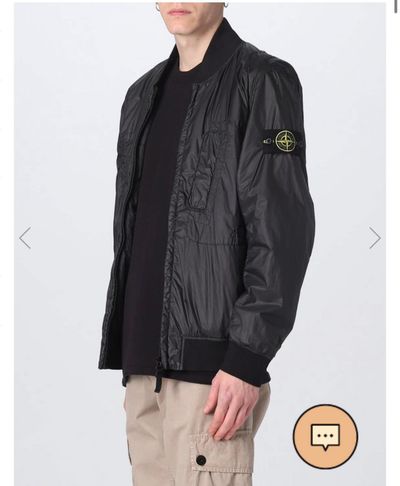 Stone Island Black nylon Bomber Jacket