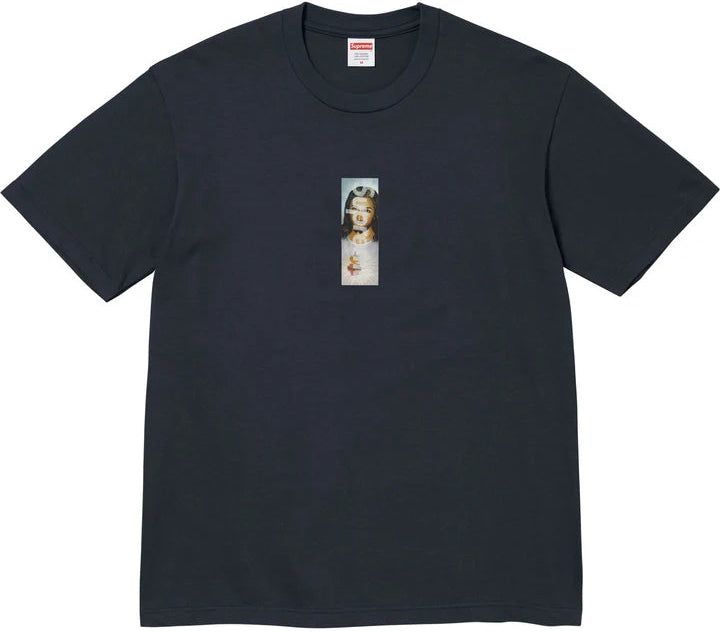 SUPREME PRAYER CARD BOX LOGO T-SHIRT 'NAVY' (FW26)