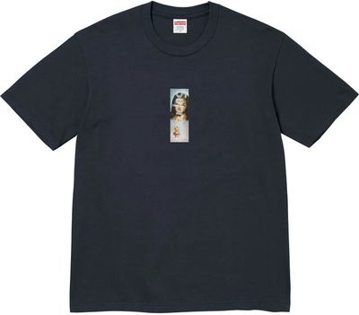 SUPREME PRAYER CARD BOX LOGO T-SHIRT 'NAVY' (FW26)