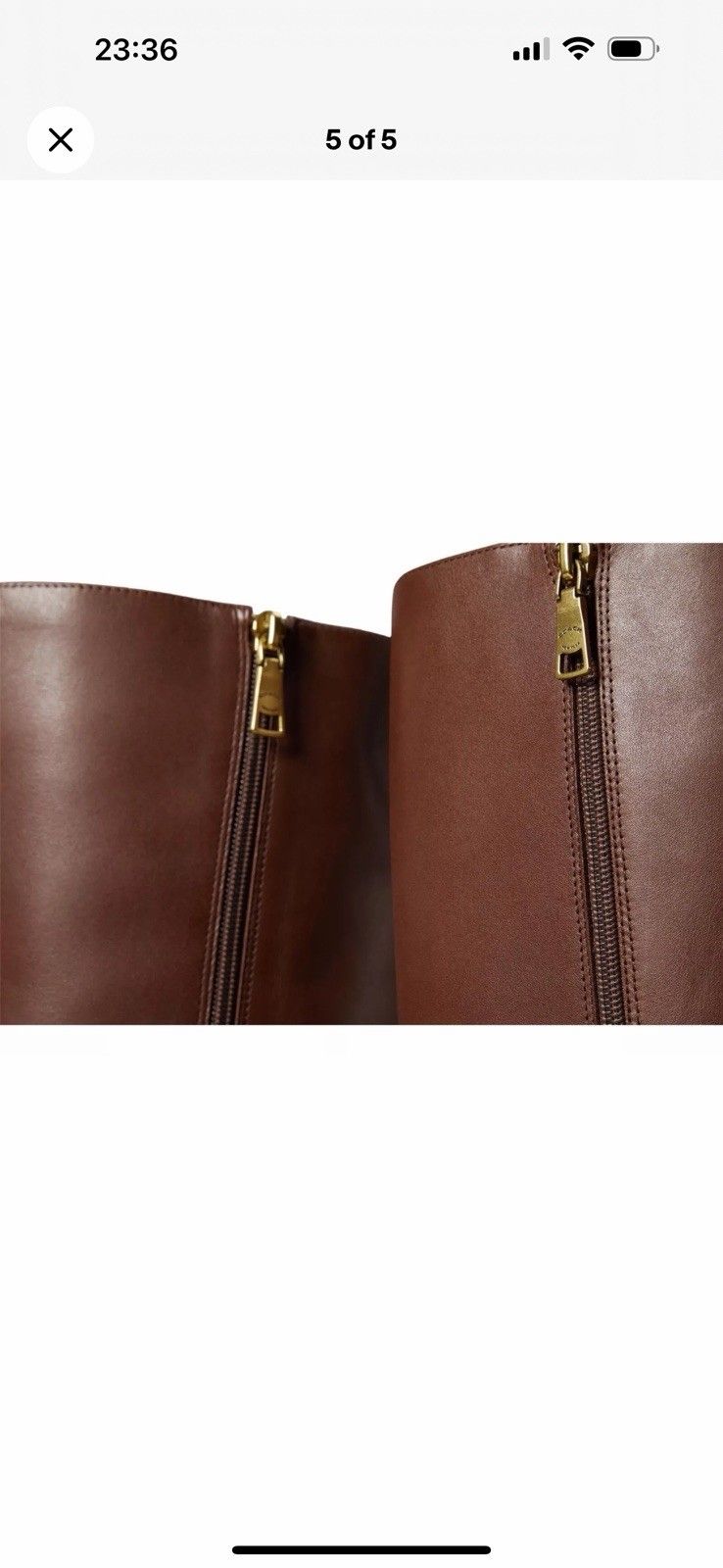 Coach Julietta Leather Boots Knee High Walnut Brown Chunky BNIB USA 9 Uk 7 £350 image 5