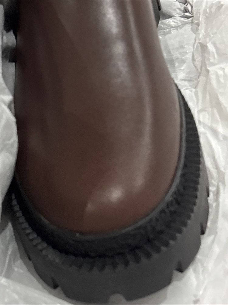 Coach Julietta Leather Boots Knee High Walnut Brown Chunky BNIB USA 9 Uk 7 £350 image 2