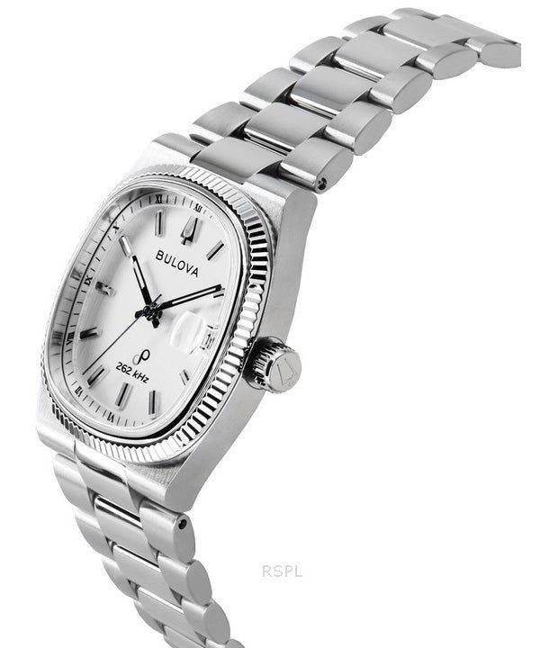 Bulova Classic Super Seville 262kHz Precisionist Stainless Steel Bracelet Silver Dial Quartz 96B444 Men's Watch 2