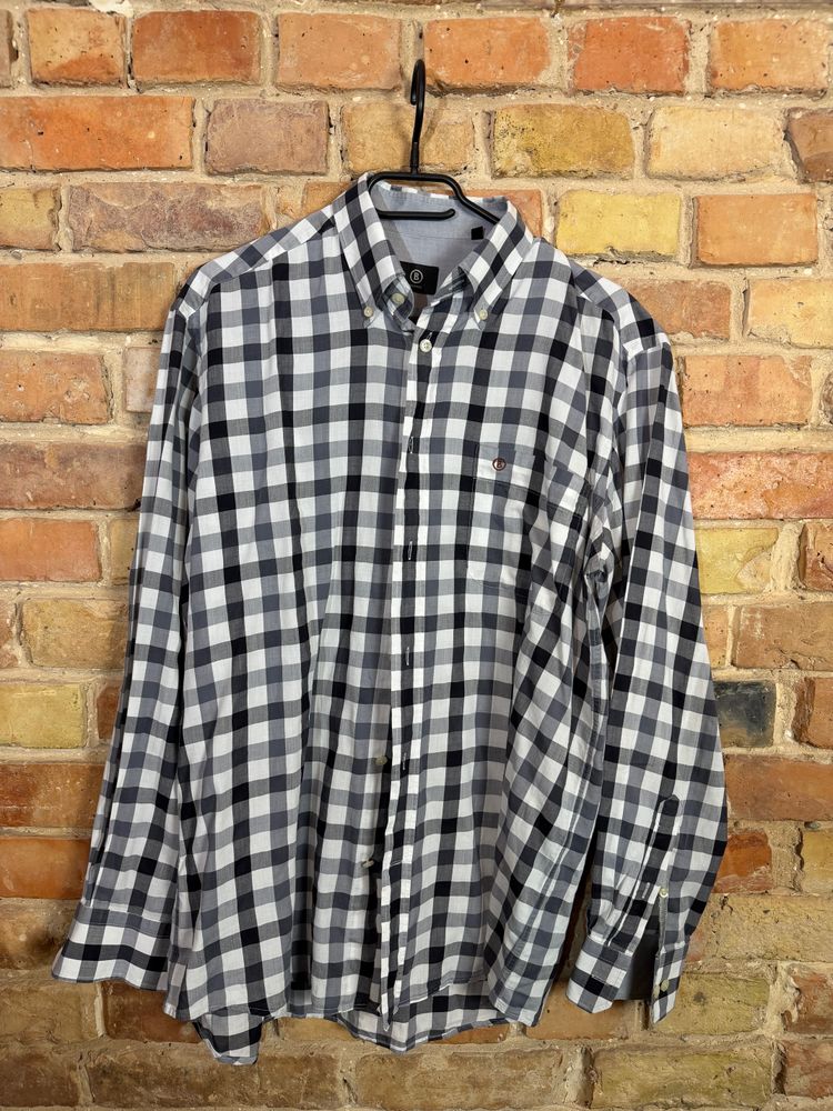 Bogner  Black And White Checkered Long Sleeve Shirt