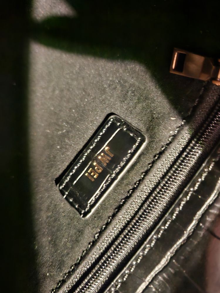 Jw Pei Black Croc-Embossed Handbag 9