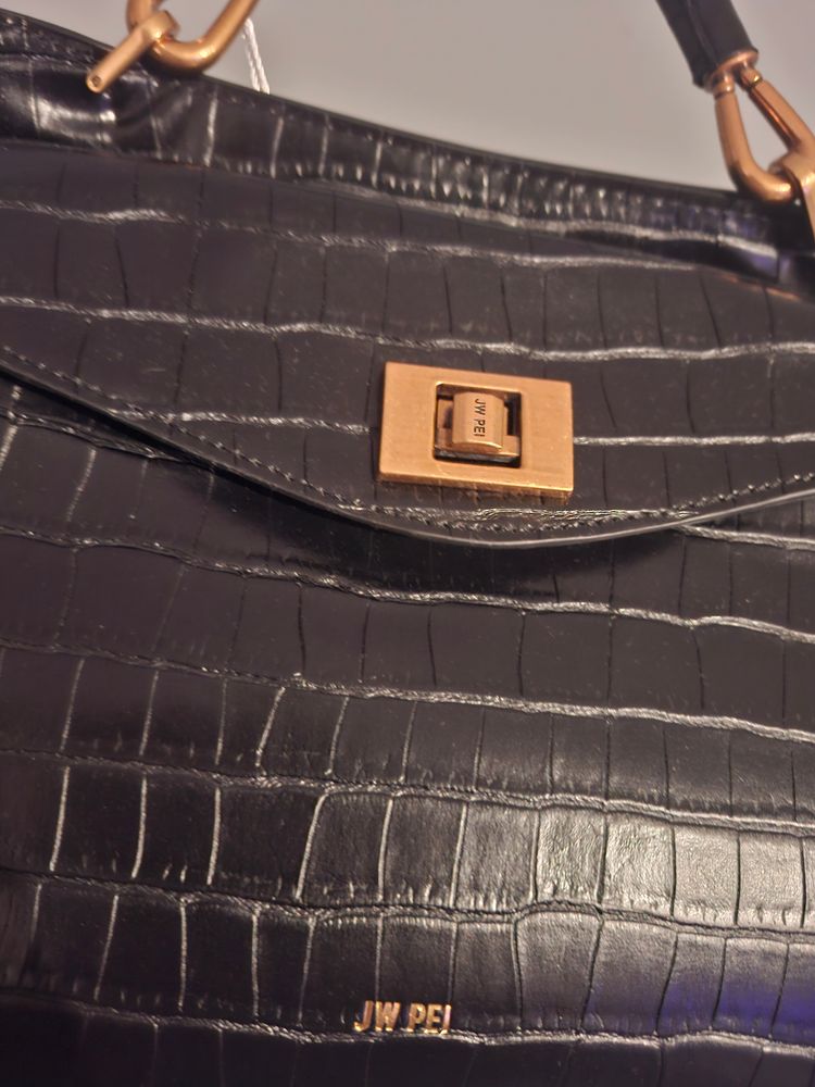 Jw Pei Black Croc-Embossed Handbag 2