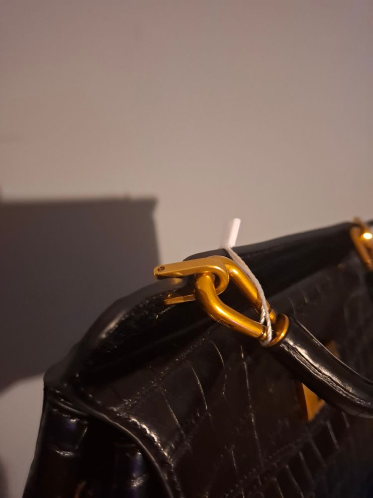 Jw Pei Black Croc-Embossed Handbag 4