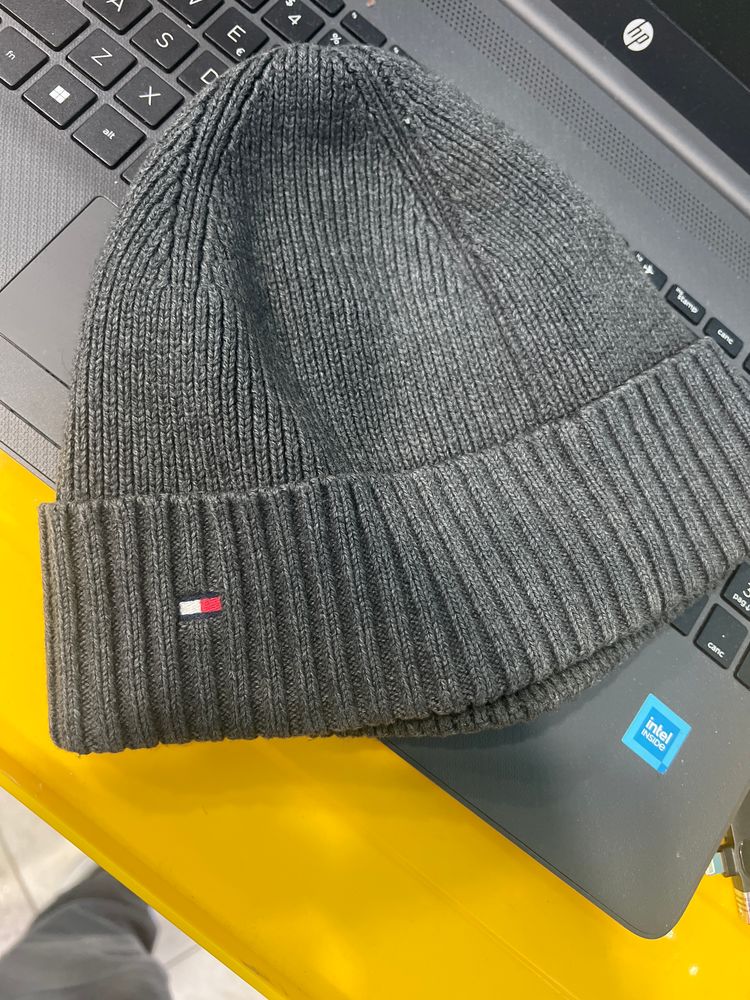 Tommy Hilfiger Grey Knit Beanie