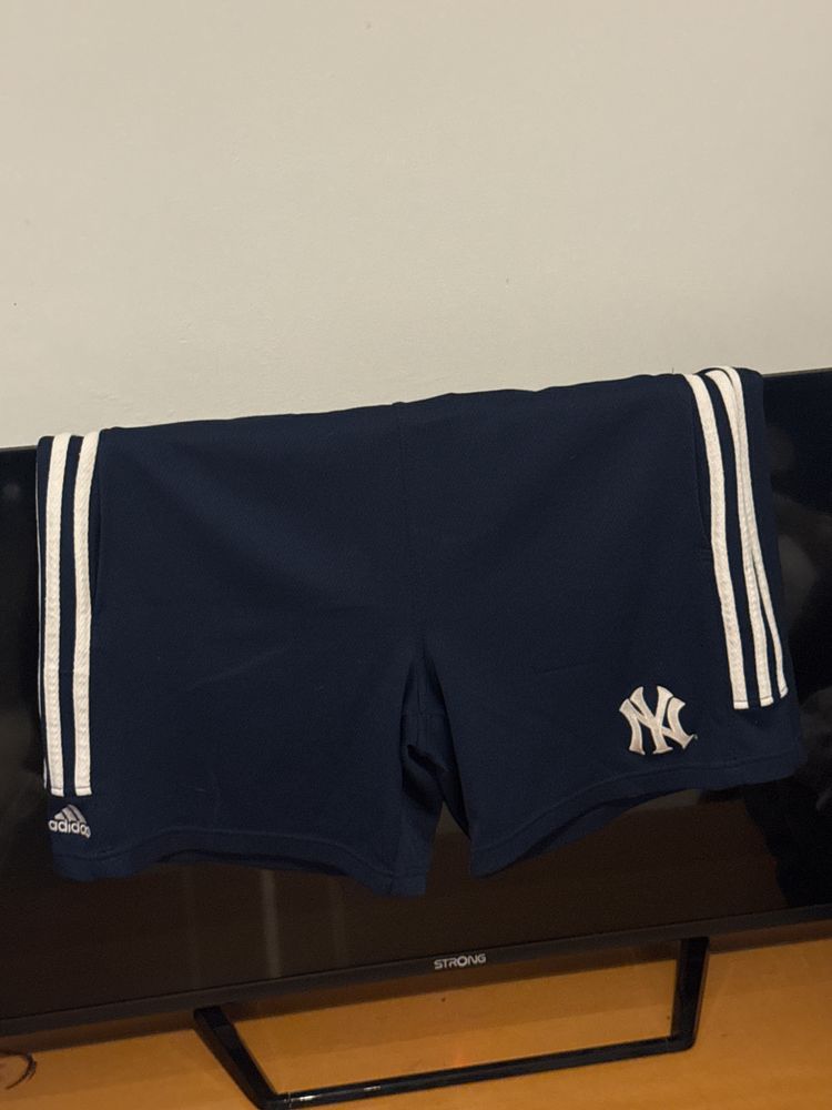 Adidas Navy Shorts With New York Yankees Logo