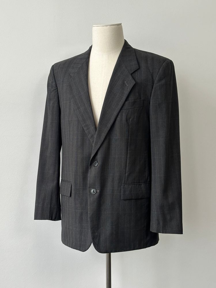 Yves Saint Laurent 1990s Pure Wool Check Single Breasted Blazer - 44R image 2