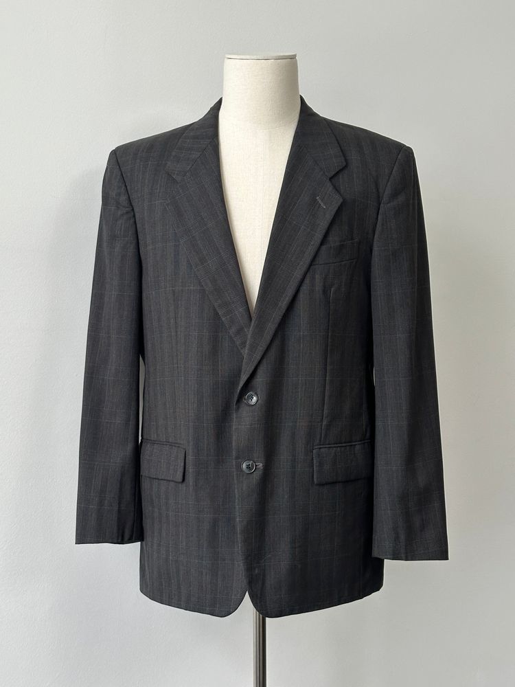 Yves Saint Laurent 1990s Pure Wool Check Single Breasted Blazer - 44R image 1