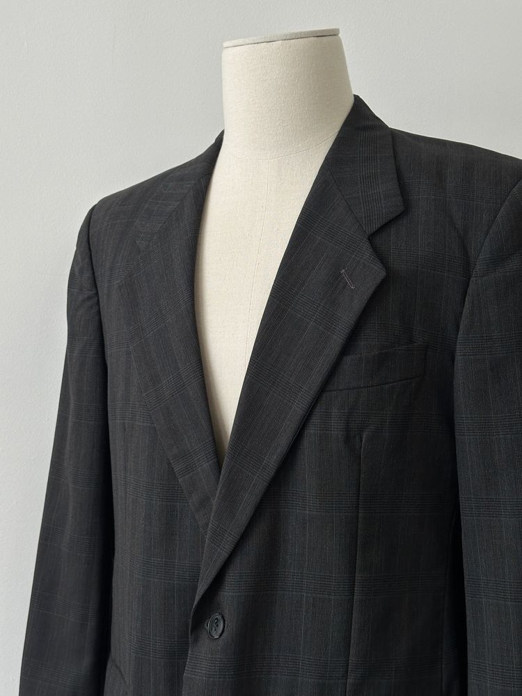 Yves Saint Laurent 1990s Pure Wool Check Single Breasted Blazer - 44R image 10