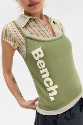 Bench UO - Exclusive Edenne Double Layer Cami - Khaki