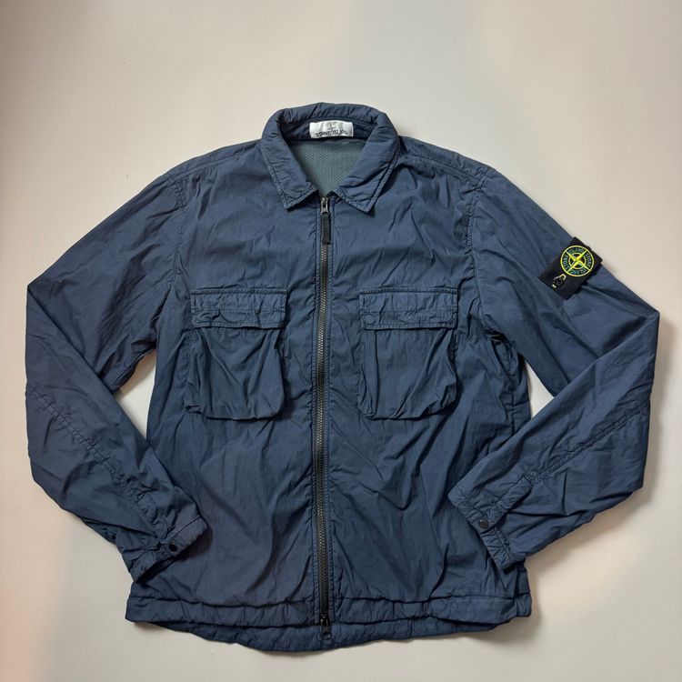 Immagine di Stone Island Navy Lined Naslan Light Safari Overshirt - Medium 1