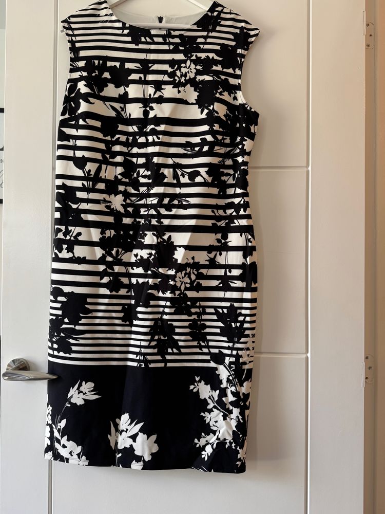 M&Co Sleeveless Floral Striped Dress