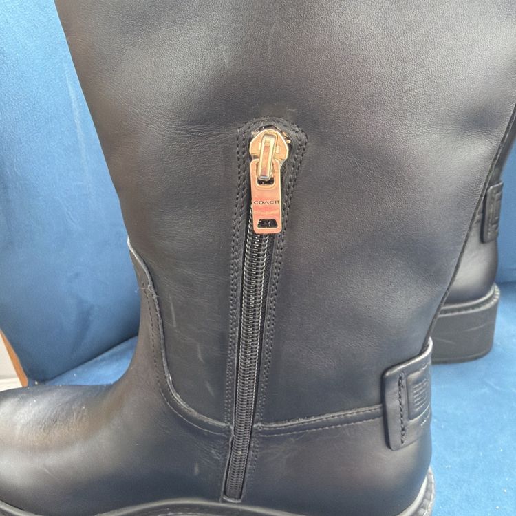 Coach Lilli Knee High Boots CD153 Black Leather Chunky Soles £350 Uk 5 image 6