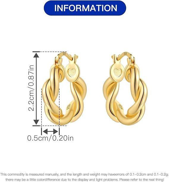 Gold Twisted Hoop Earrings 3