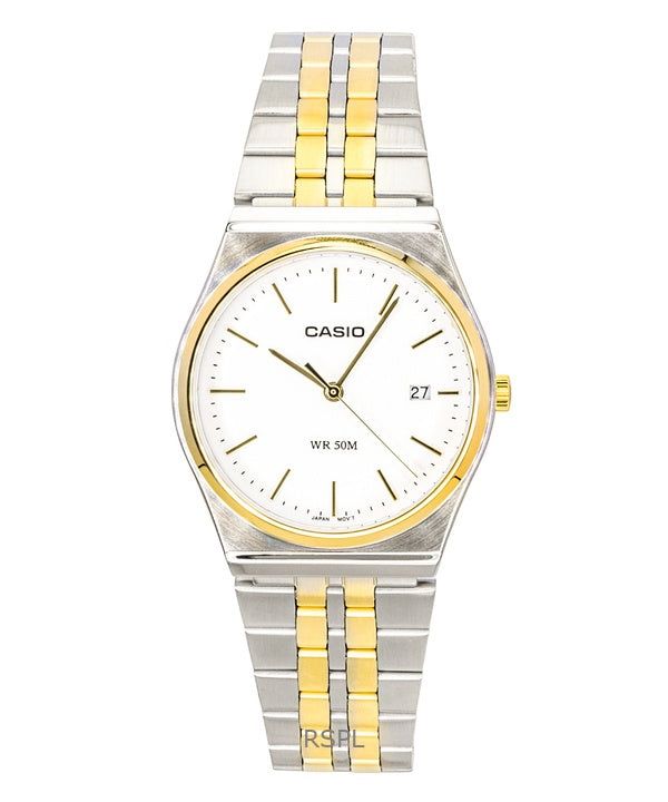 Casio Analog Two Tone Stainless Steel White Dial Quartz MTP-B145SG-7AV Men's Watch image 1