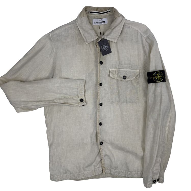 CAMISA MANGA LARGA DE LINO STONE ISLAND - talla M