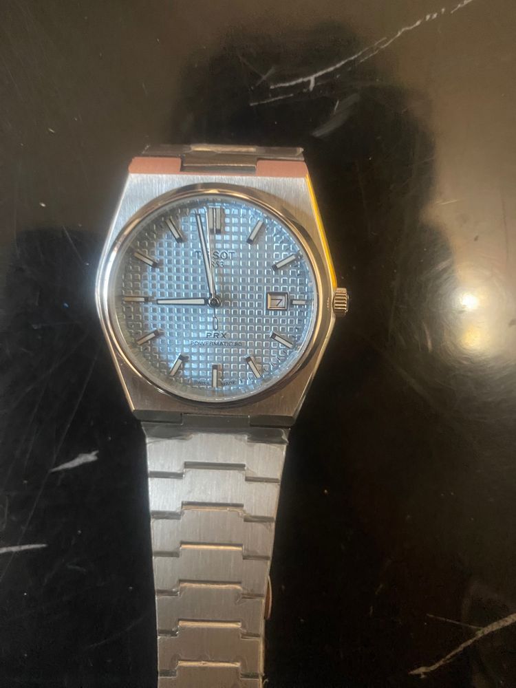 Tissot Silver Wristwatch With Blue Textured Dial product image
