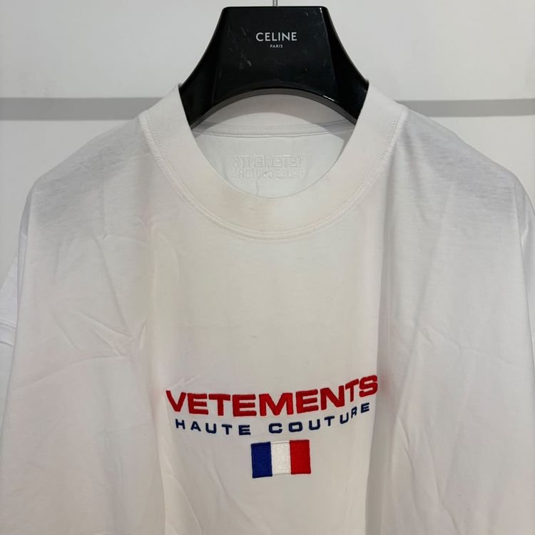 Vetements White Embroidered Haute Couture Logo Oversized T-Shirt image 3