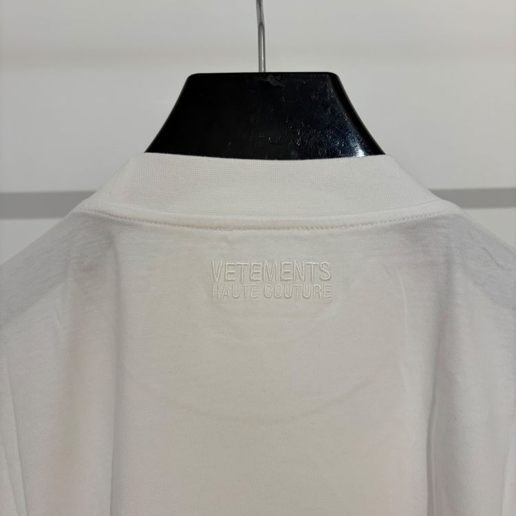 Vetements White Embroidered Haute Couture Logo Oversized T-Shirt image 2