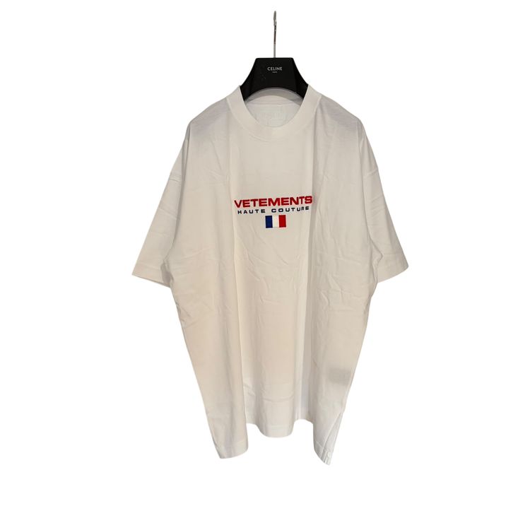 Vetements White Embroidered Haute Couture Logo Oversized T-Shirt
