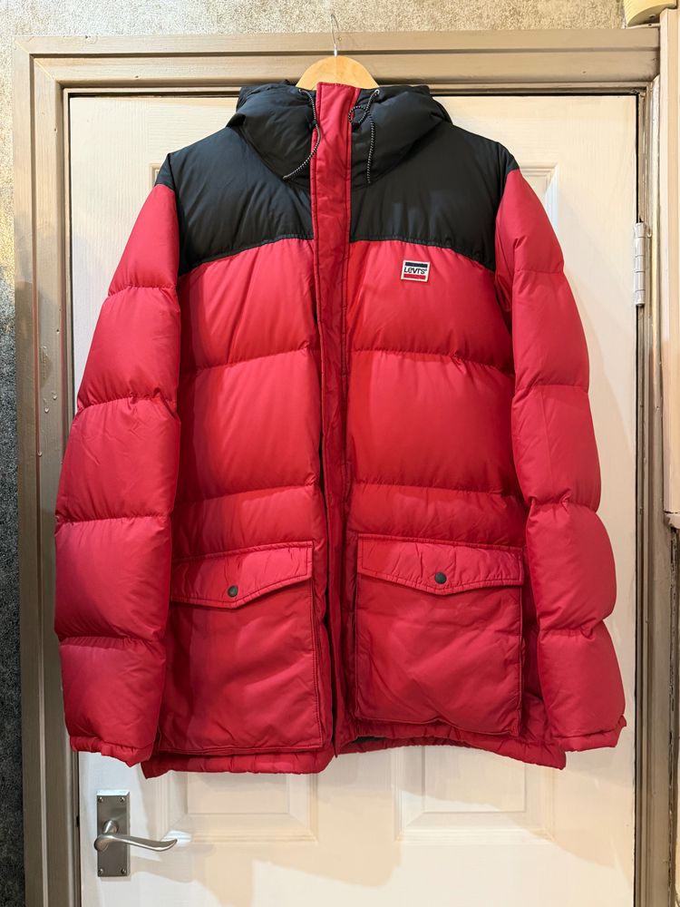 Levi'S Red And Black Puffer Jacket