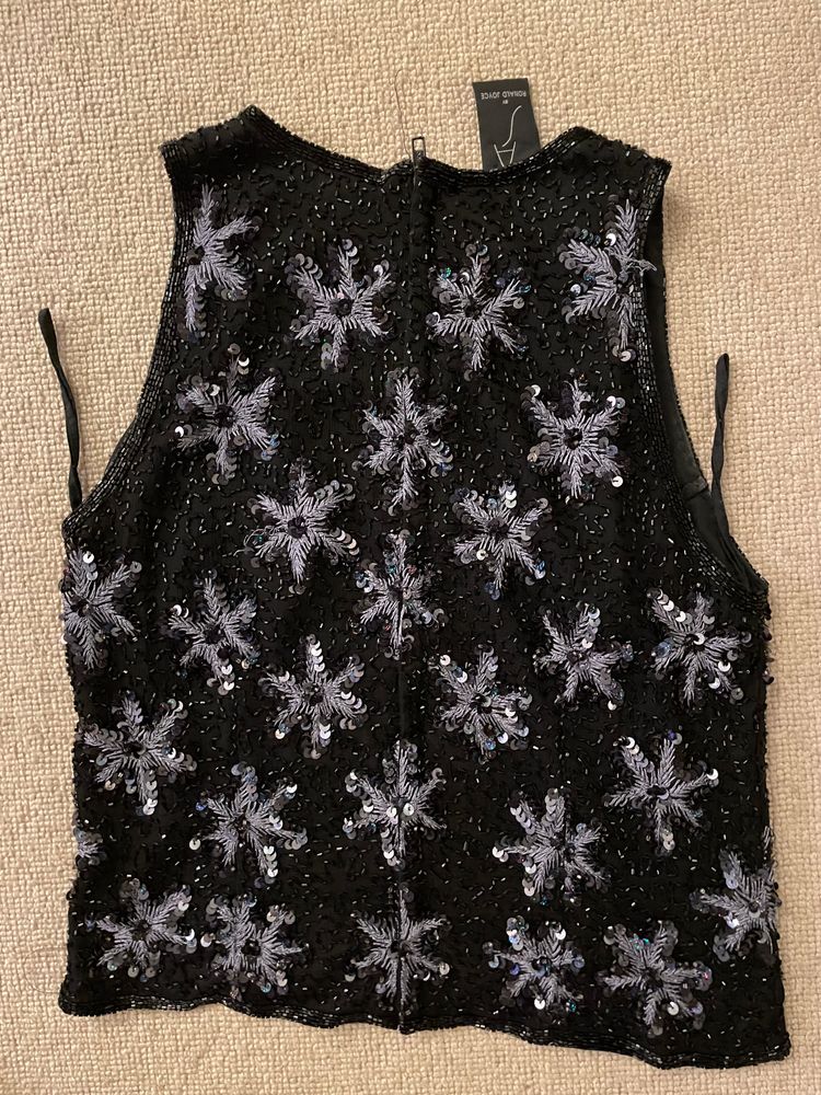Immagine di Black Beaded Sleeveless Top - size S 2
