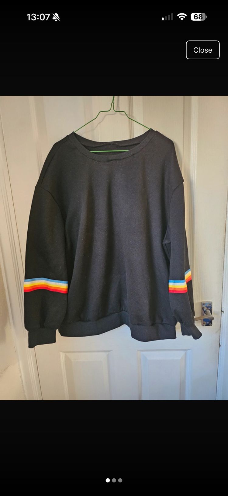 SHEIN Shein Curve Black Sweatshirt With Rainbow Stripes product image